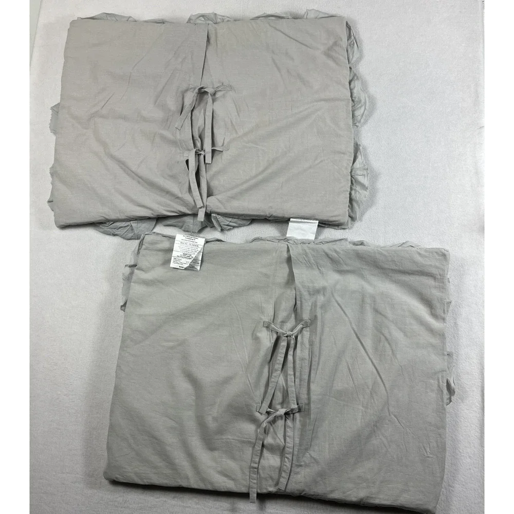 Pottery Barn Monique Lhuillier Standard Pillow Shams (2) Gray All-Over 3D Rosset